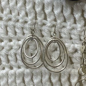 Sterling silver triple circle earrings